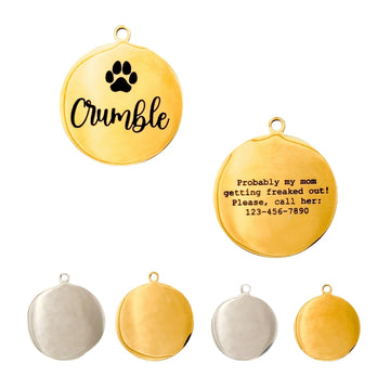 Custom Engraved Pet ID Tag for Cats & Dogs - Personalized Durable and Stylish Pet Collar Tag