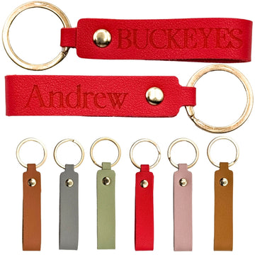 Customized Leather Keychain for Men - Personalized Keychain with Name
