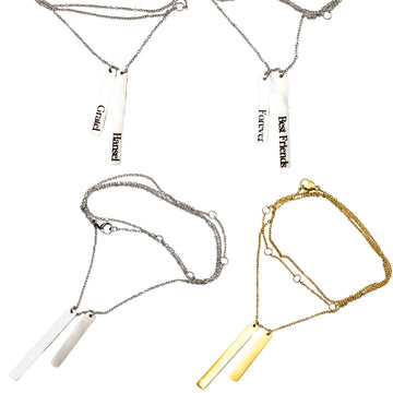 Custom Engraved Bar Necklace – Customizable Jewelry for Loved Ones