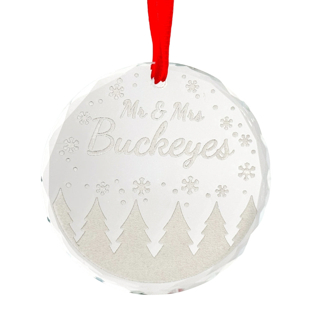 Custom Engraved Crystal Christmas Ornament – Elegant Clear Glass Christmas Tree Decoration