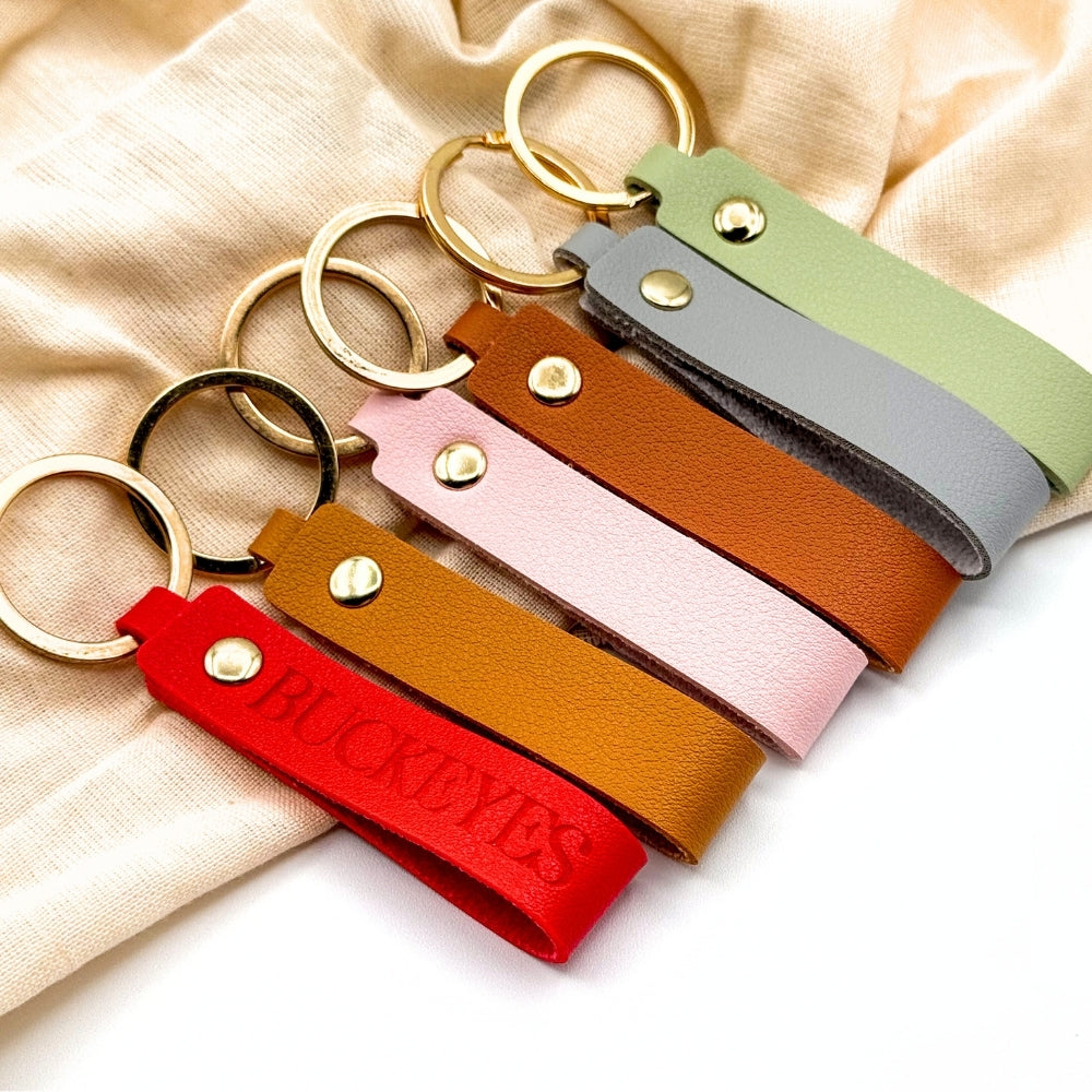 Customized Leather Keychain for Men - Personalized Keychain with Name, Fun & Cute Aesthetic Cool Accessories - Customizable Engravable Gifts, Perfect Leather Gift for Sports Fan