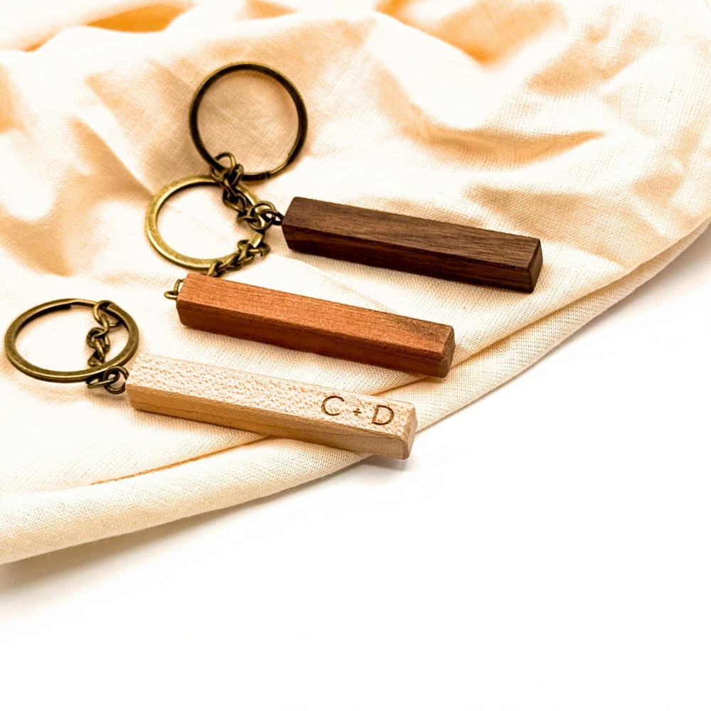 Custom Name Keychain | Personalized Wooden Keychain with Engraving | Backpack Decorations & Key Bar | Customizable Master Key Chain for Boys & Men